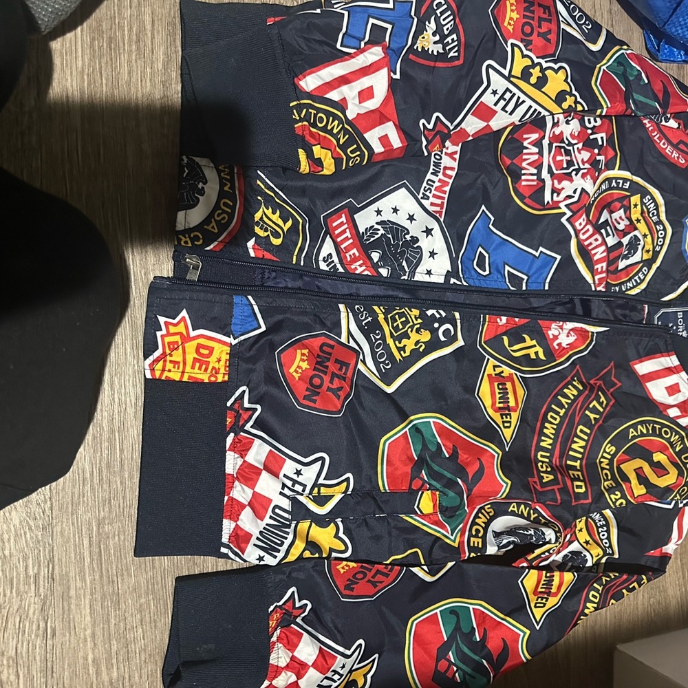 Born fly  Kids Navy Patchwork Puffer Jacket